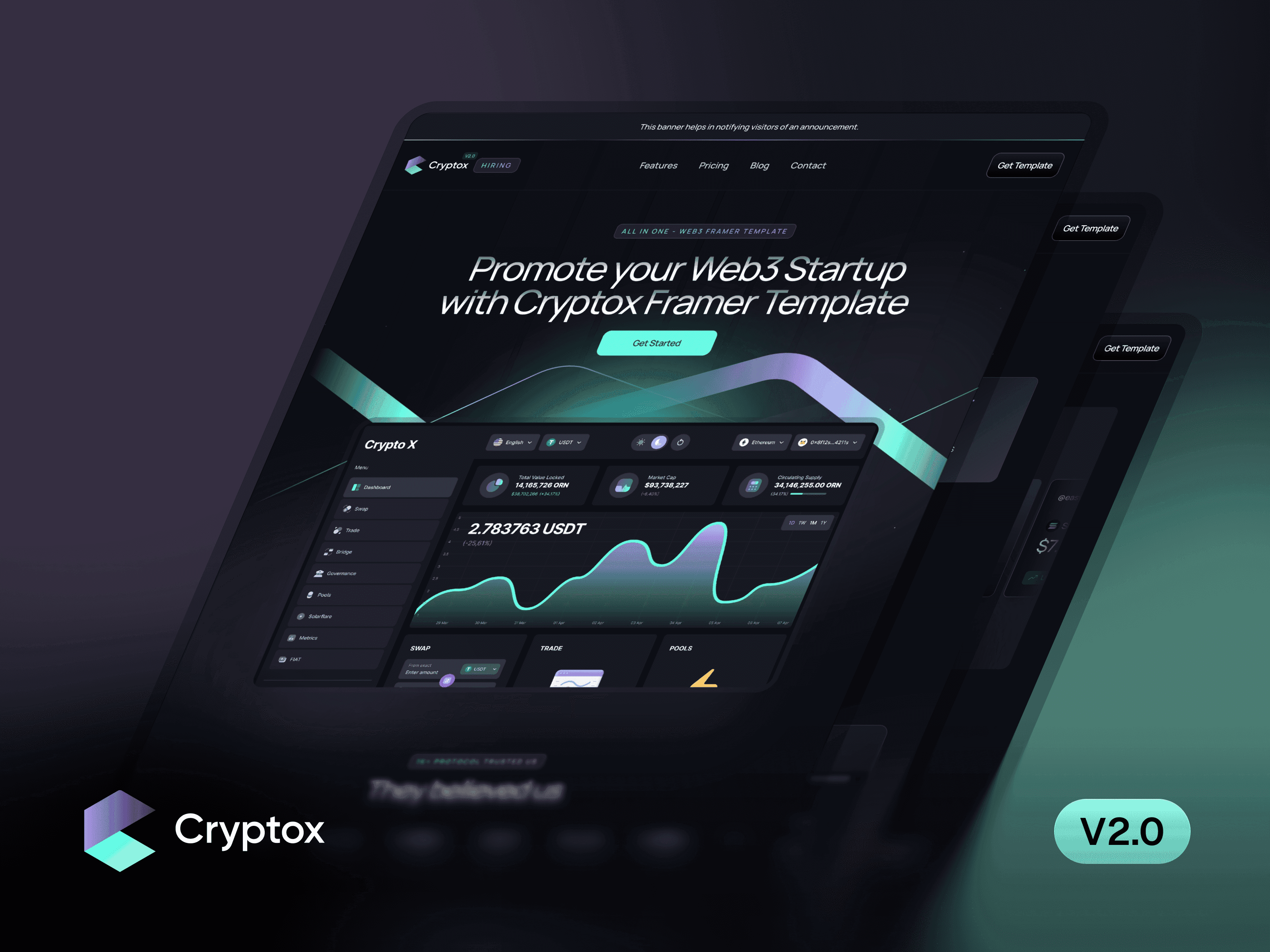 Crypto X Web3 & SaaS Framer Template