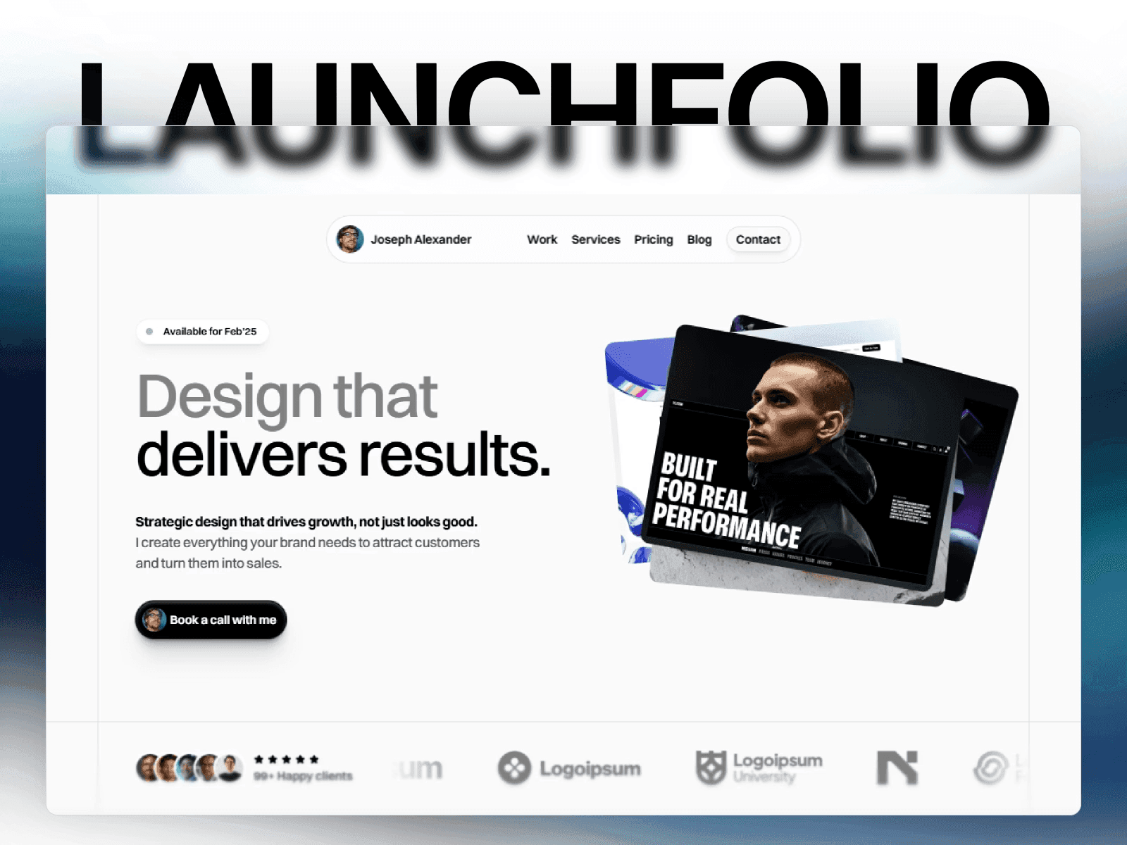 LaunchFolio Complete Portfolio Framer Template