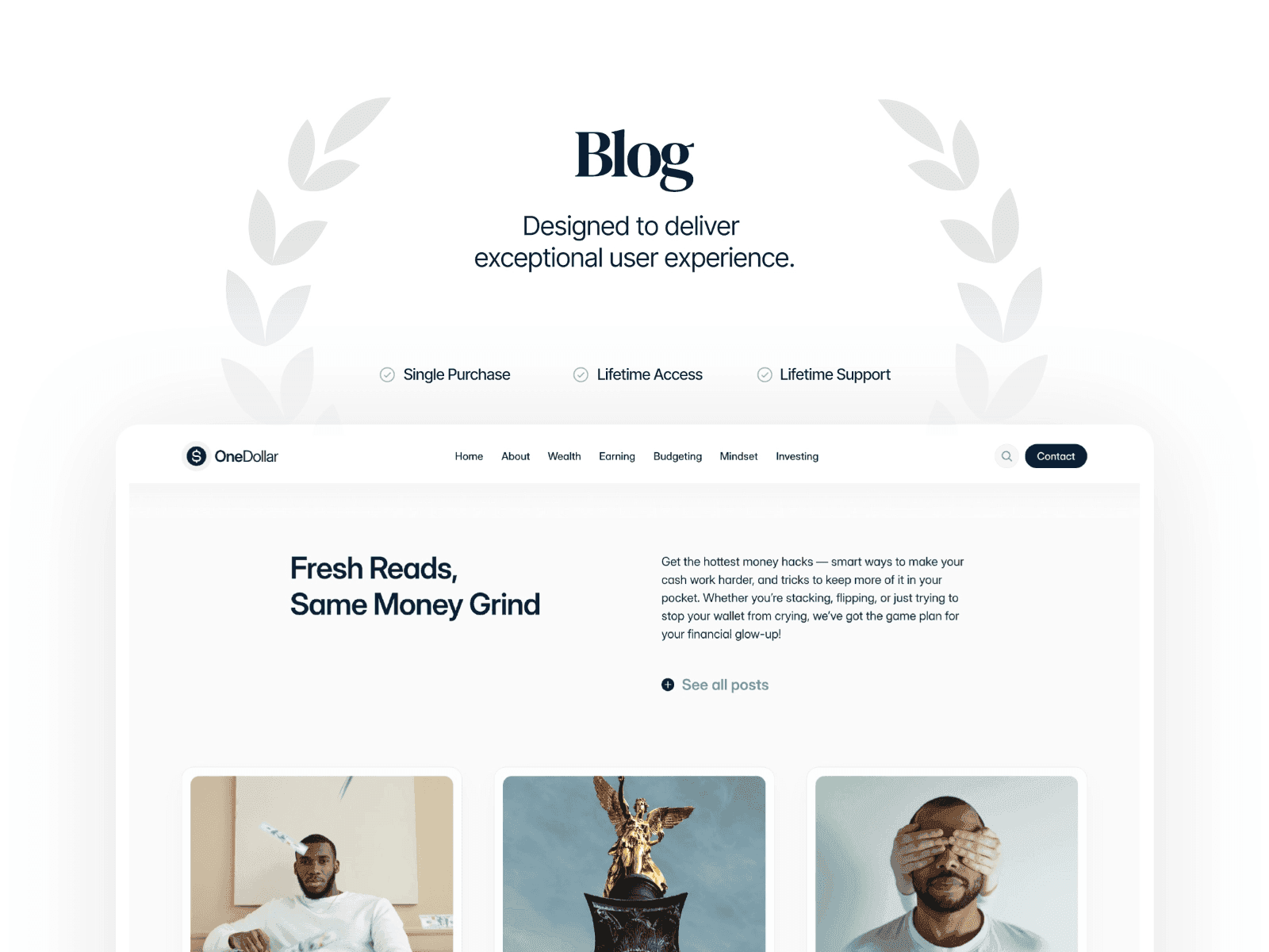 OneDollar Premium Blog Framer Template