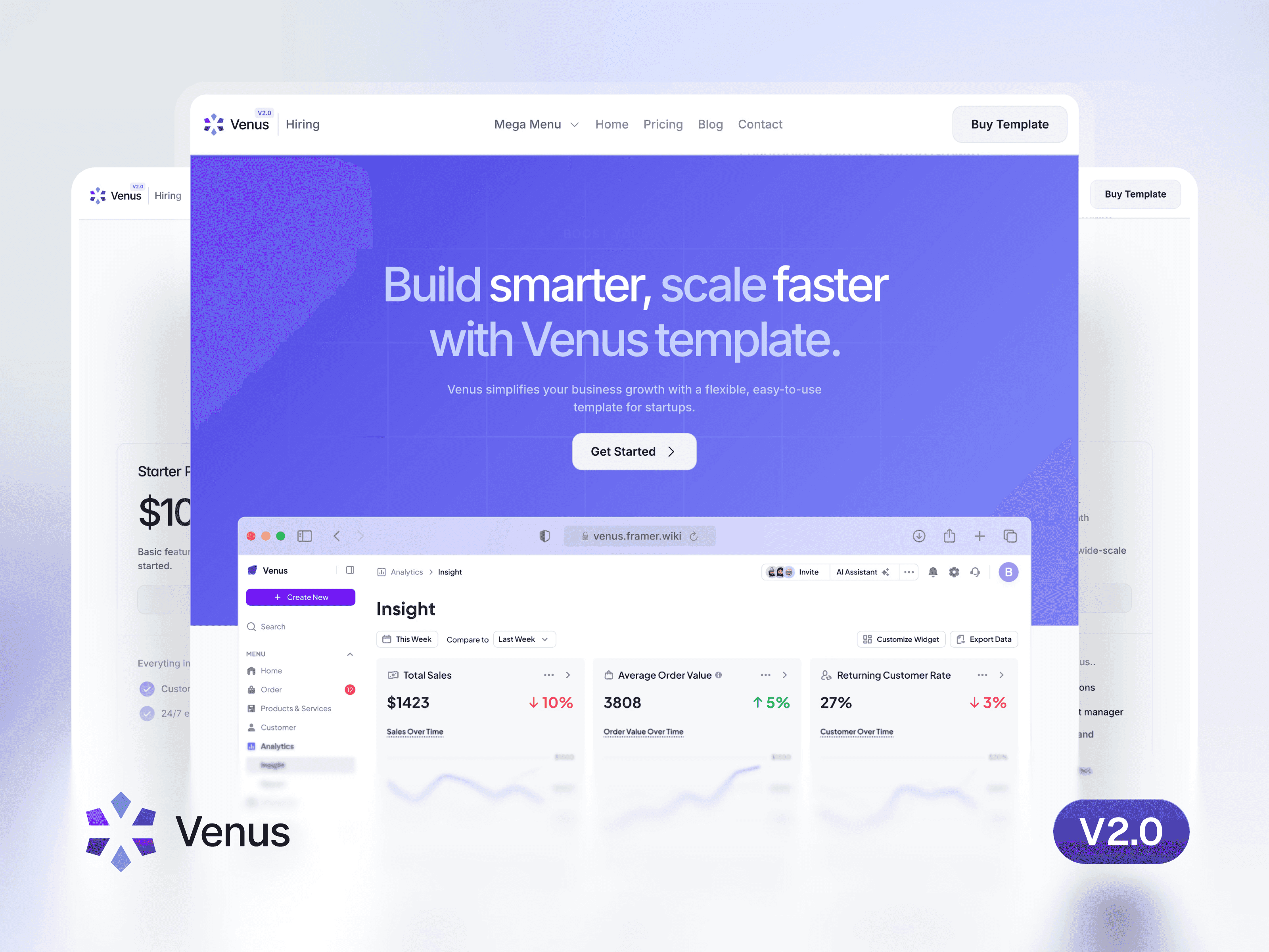 Venus SaaS, Business, Startup Template