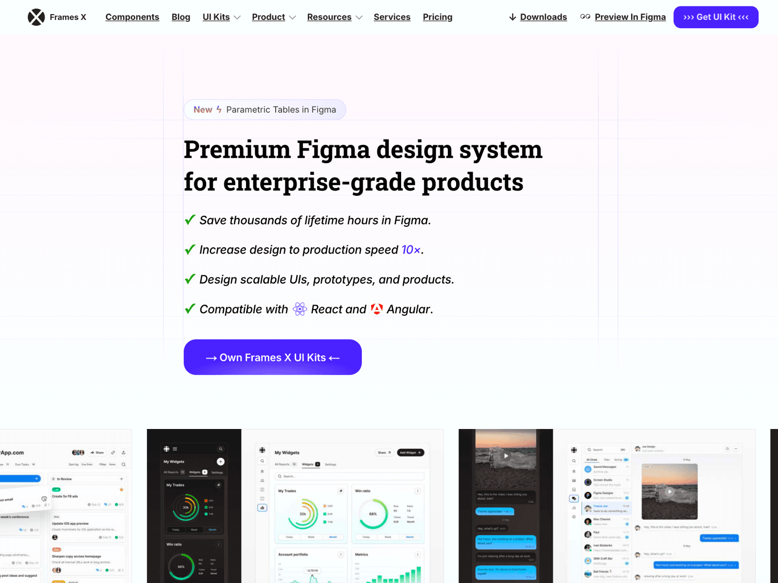 Frames X Figma design system