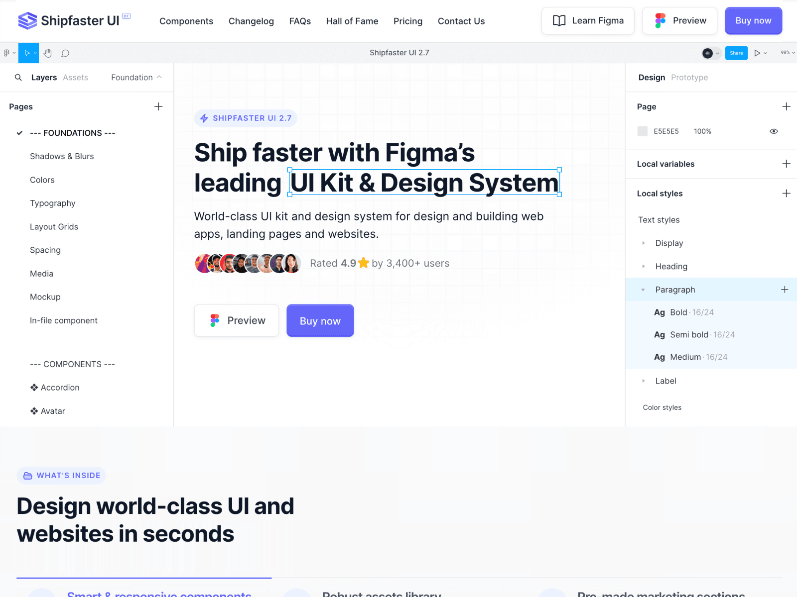 Shipfaster UI Figma design system