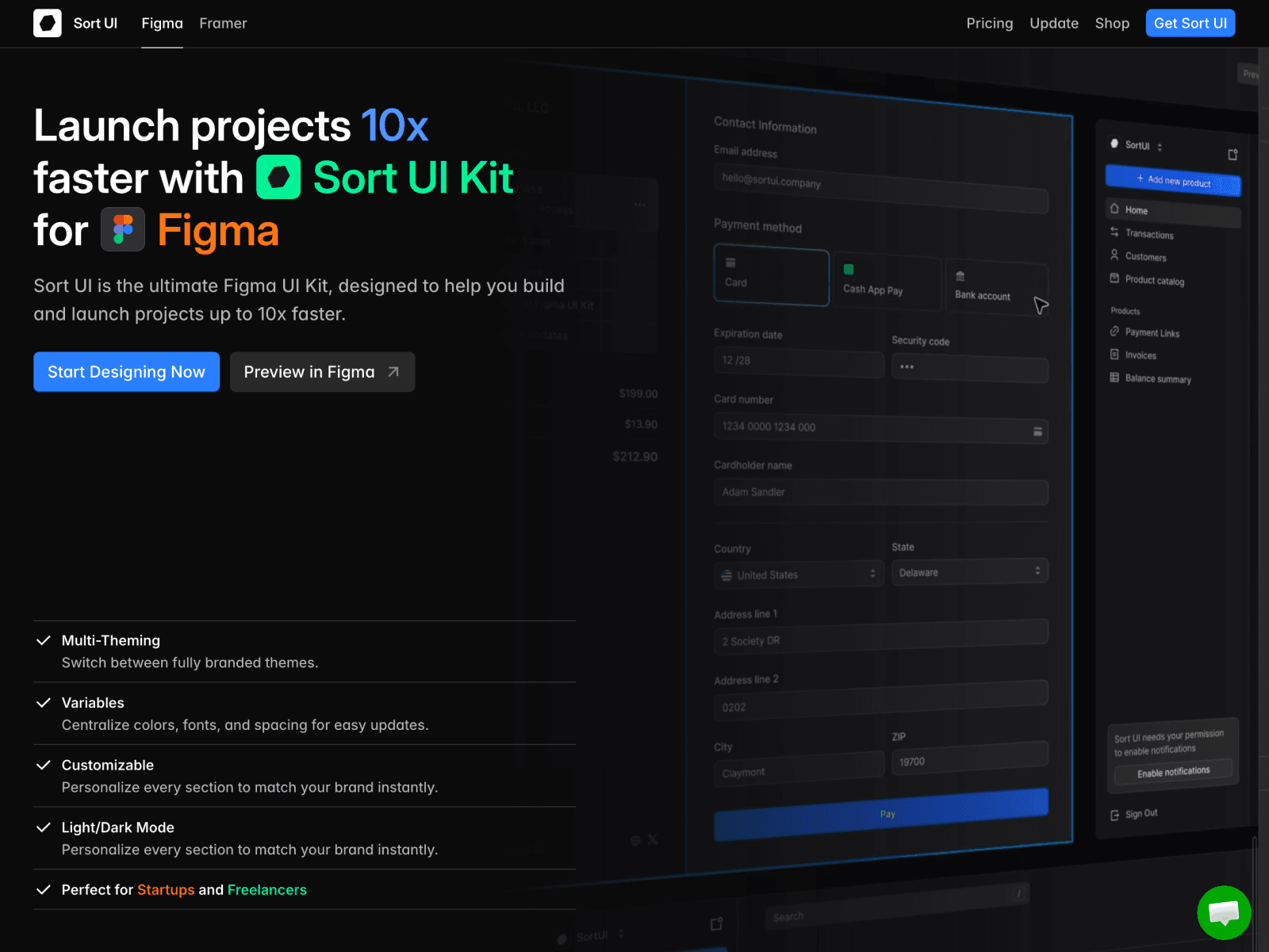 Sort UI Figma design system
