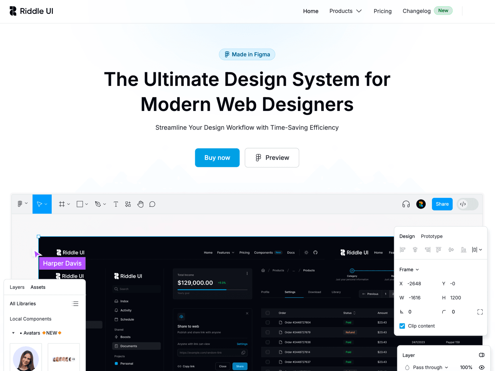 Riddle UI Figma design system