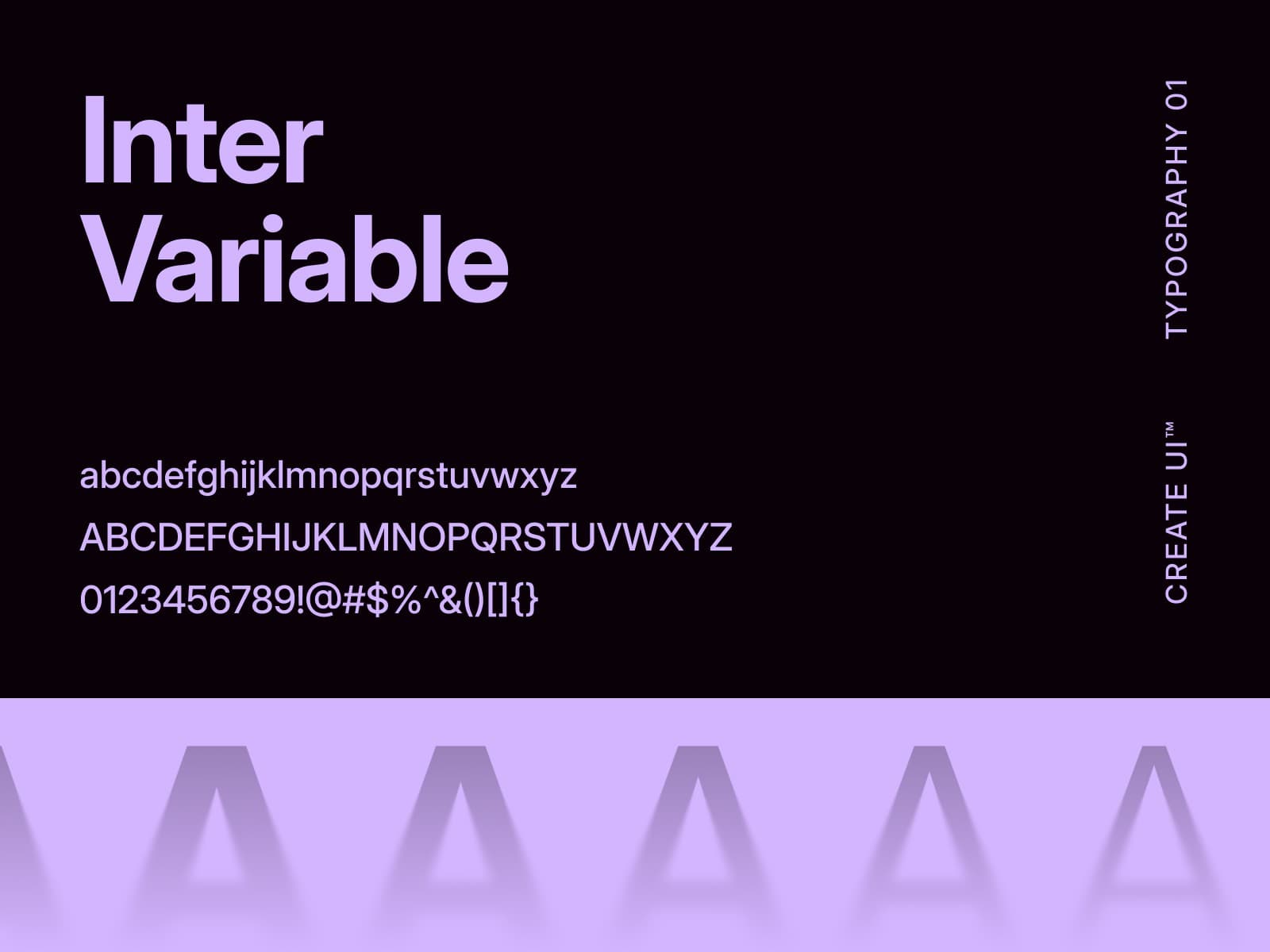 Inter font specimen
