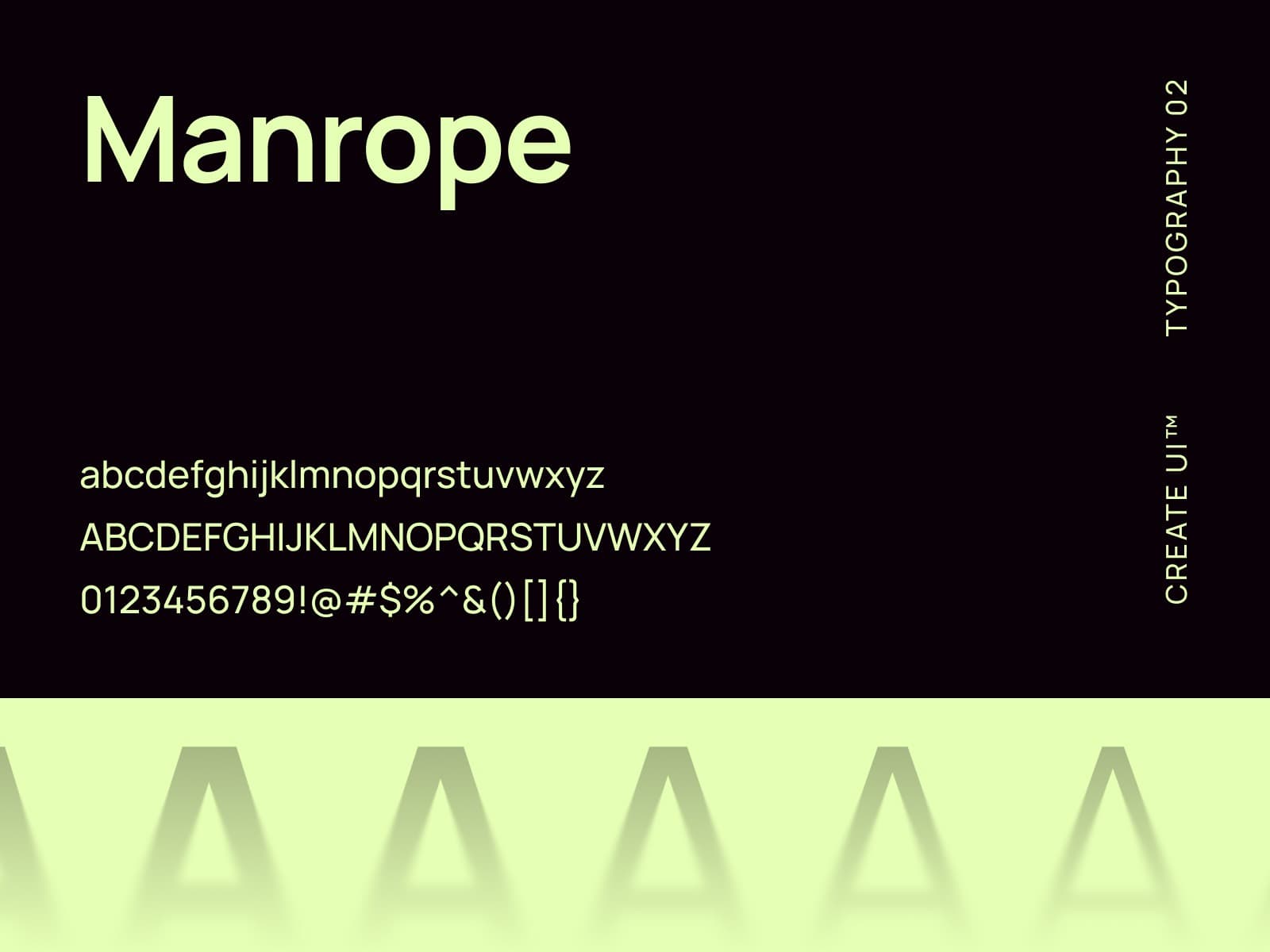 Manrope font specimen