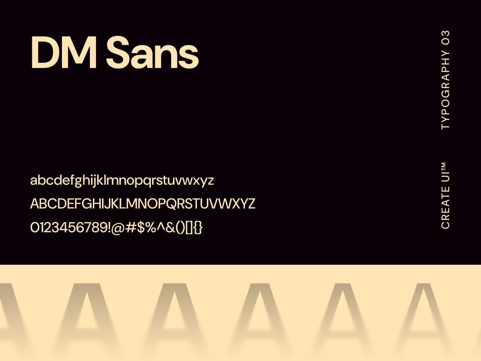 DM Sans font specimen