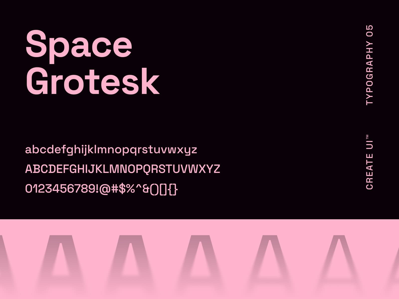 Space Grotesk font specimen