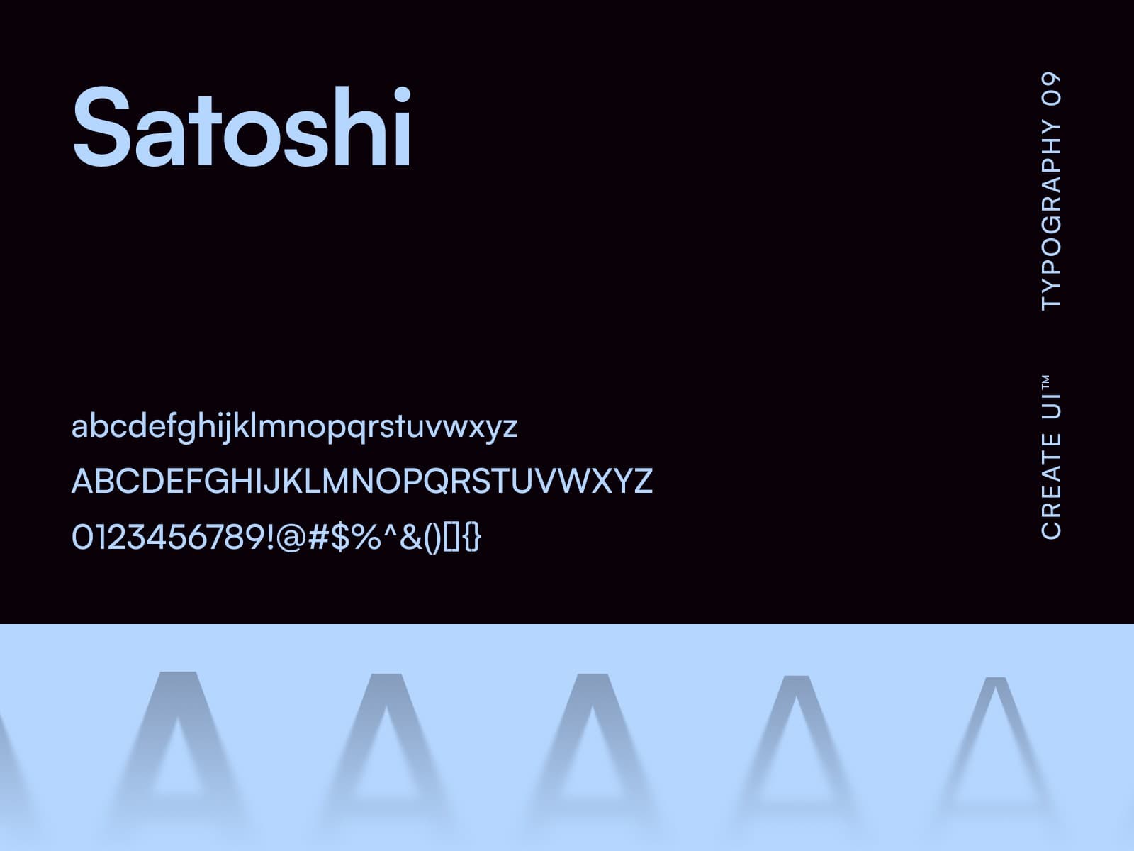 Satoshi font specimen