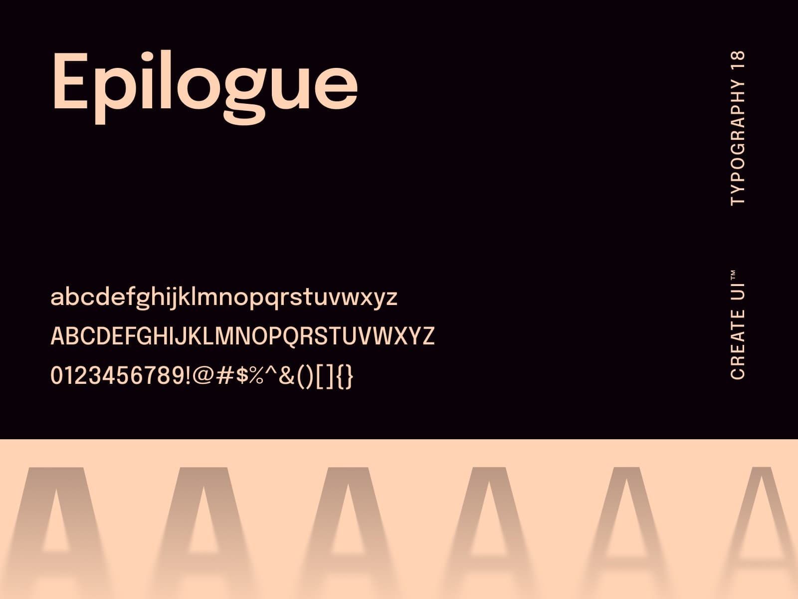 Epilogue font specimen