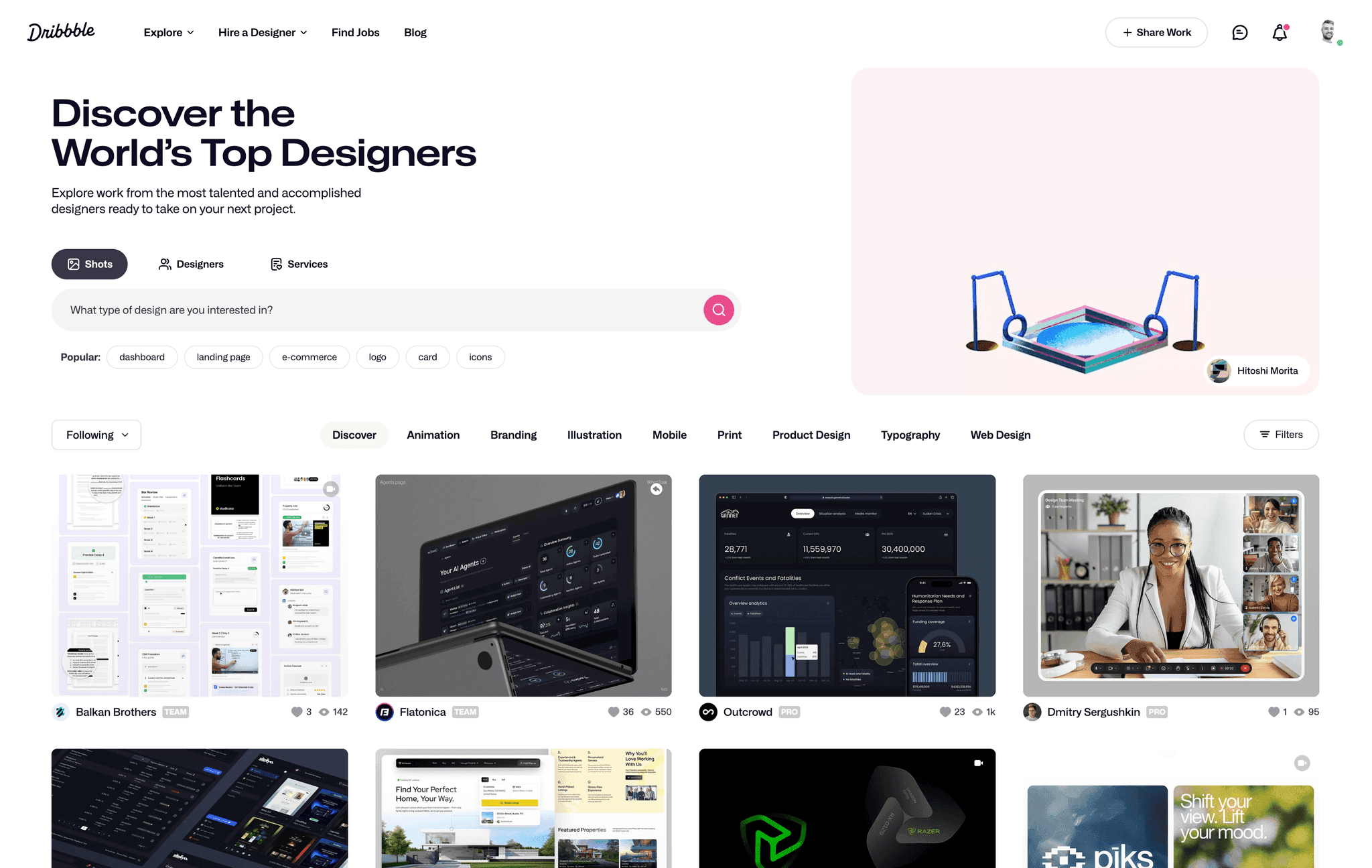 Dribbble screenshot