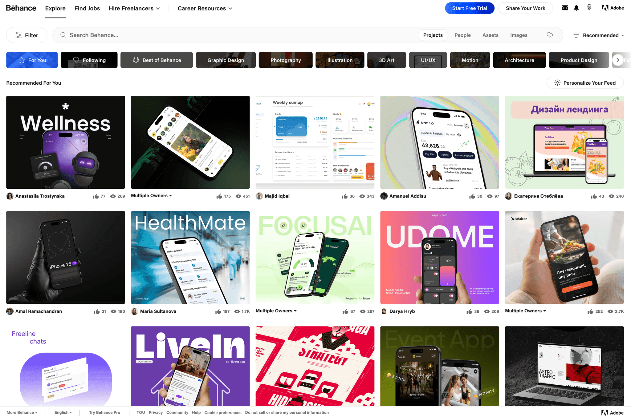 Behance screenshot