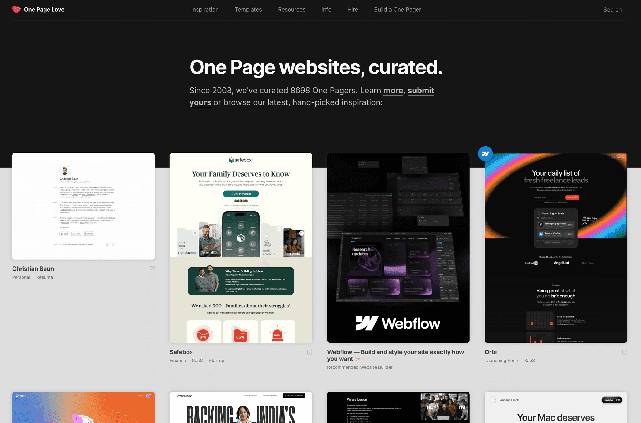 One Page Love screenshot