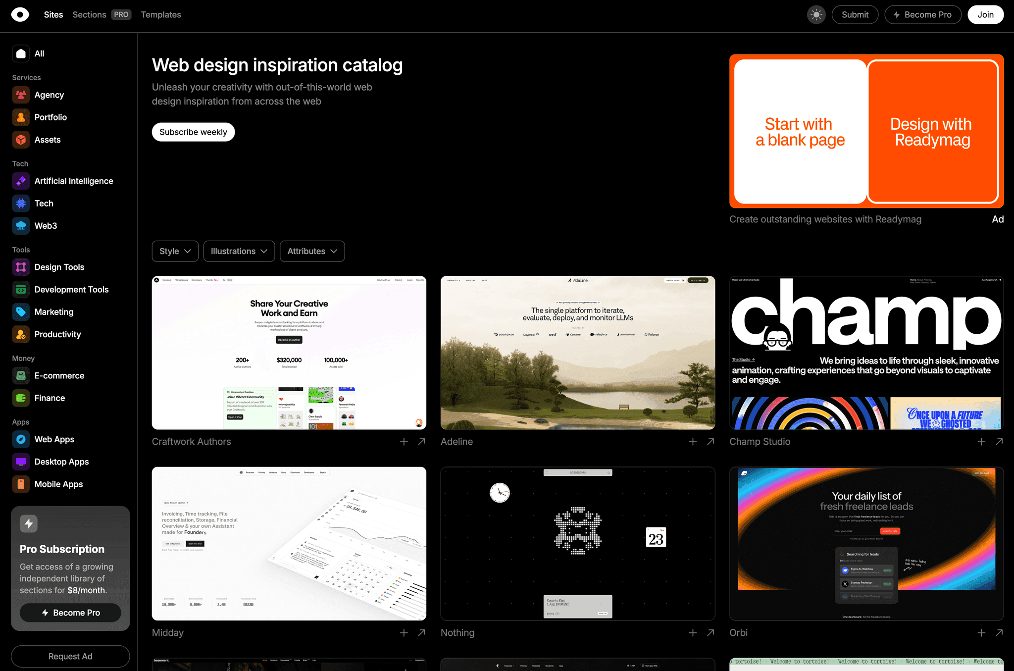 Curated.design screenshot